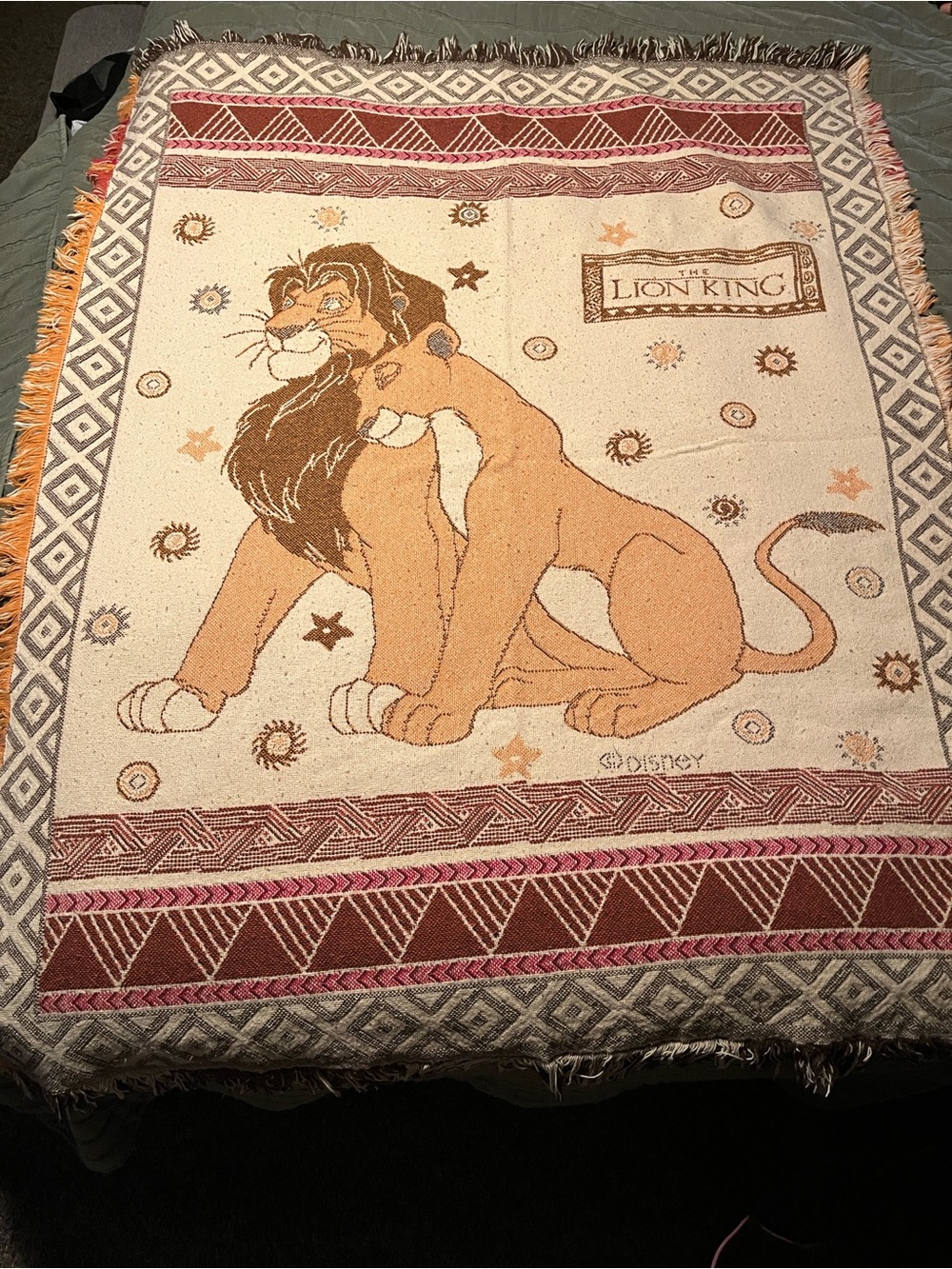 Beacon Disney Lion King Woven Throw Blanket - Tan, Brown & Cream